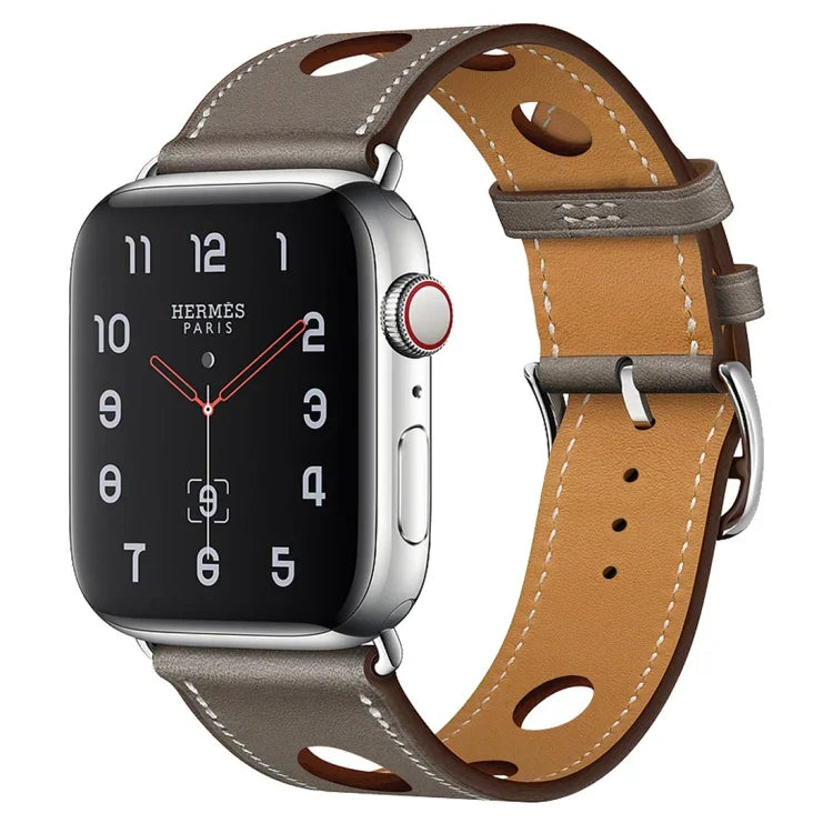 皮革三孔替換錶帶，適用於 Apple Watch Series 8&7 41mm / SE 2&6&SE&5&4 40mm / 3&2&1 38mm，適用於 Apple Watch Series 7 45mm / 6 & SE & 5 & 4 44mm / 3 & 2 & 1 42mm，適用於 Apple Watch Series 7 41mm / 6 & SE & 5 & 4 40mm / 3 & 2 & 1 38...