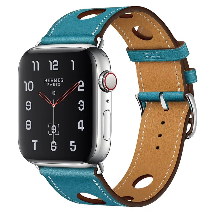 皮革三孔替換錶帶，適用於 Apple Watch Series 8&7 41mm / SE 2&6&SE&5&4 40mm / 3&2&1 38mm，適用於 Apple Watch Series 7 45mm / 6 & SE & 5 & 4 44mm / 3 & 2 & 1 42mm，適用於 Apple Watch Series 7 41mm / 6 & SE & 5 & 4 40mm / 3 & 2 & 1 38...