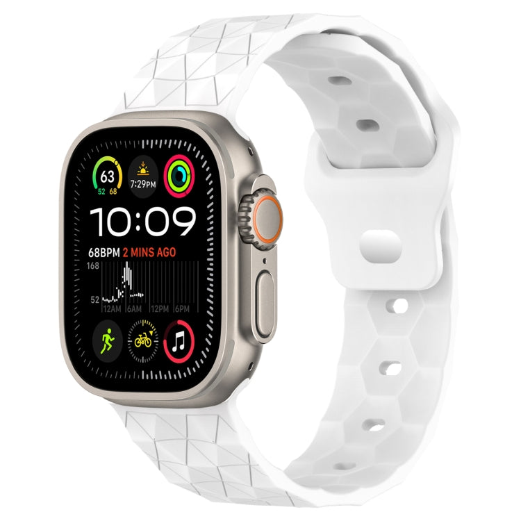 足球紋理矽膠錶帶，適用於 Apple Watch Ultra 2 49mm，適用於 Apple Watch 9 45mm，適用於 Apple Watch 9 41mm，適用於 Apple Watch Ultra 49mm