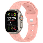 足球紋理矽膠錶帶，適用於 Apple Watch Ultra 2 49mm，適用於 Apple Watch 9 45mm，適用於 Apple Watch 9 41mm，適用於 Apple Watch Ultra 49mm