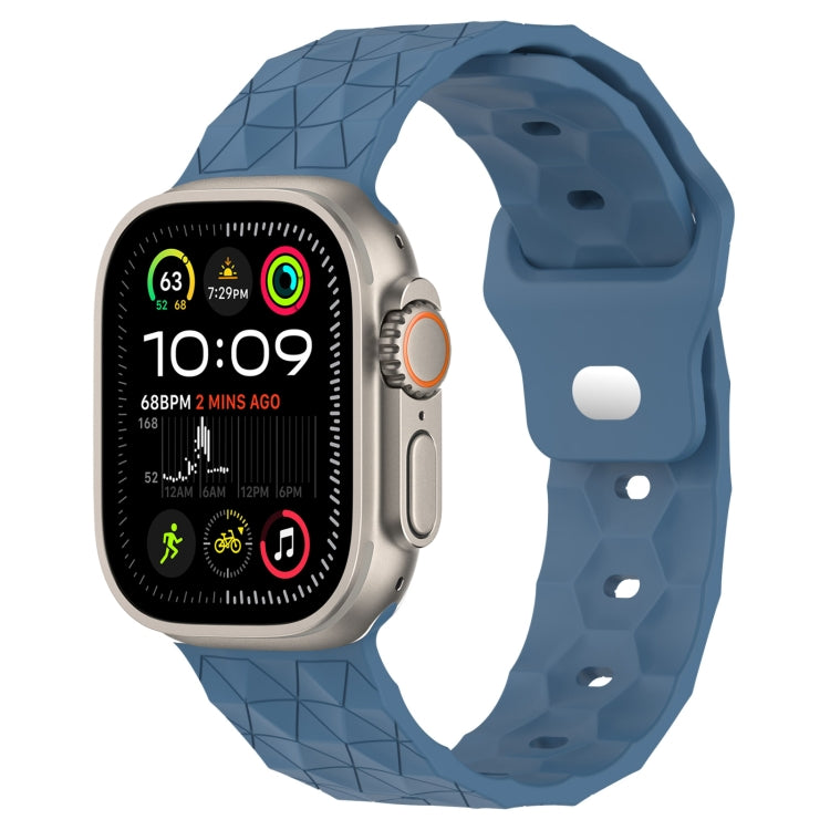足球紋理矽膠錶帶，適用於 Apple Watch Ultra 2 49mm，適用於 Apple Watch 9 45mm，適用於 Apple Watch 9 41mm，適用於 Apple Watch Ultra 49mm