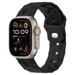 足球紋理矽膠錶帶，適用於 Apple Watch Ultra 2 49mm，適用於 Apple Watch 9 45mm，適用於 Apple Watch 9 41mm，適用於 Apple Watch Ultra 49mm