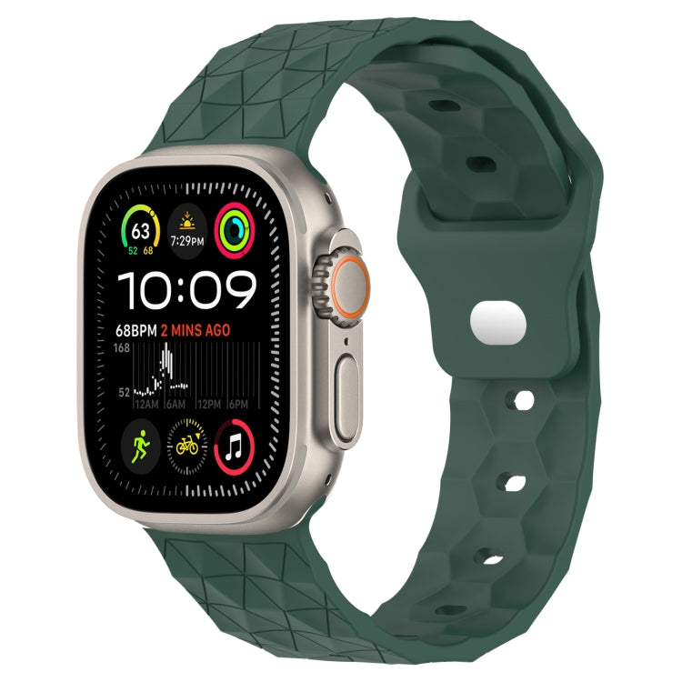 足球紋理矽膠錶帶，適用於 Apple Watch Ultra 2 49mm，適用於 Apple Watch 9 45mm，適用於 Apple Watch 9 41mm，適用於 Apple Watch Ultra 49mm