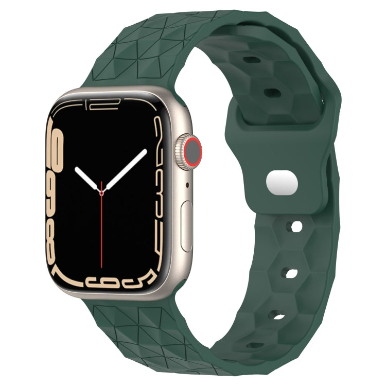 足球紋理矽膠錶帶，適用於 Apple Watch 7 41mm，適用於 Apple Watch 7 45mm，適用於 Apple Watch SE 40mm，適用於 Apple Watch SE 44mm