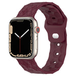 足球紋理矽膠錶帶，適用於 Apple Watch 7 41mm，適用於 Apple Watch 7 45mm，適用於 Apple Watch SE 40mm，適用於 Apple Watch SE 44mm