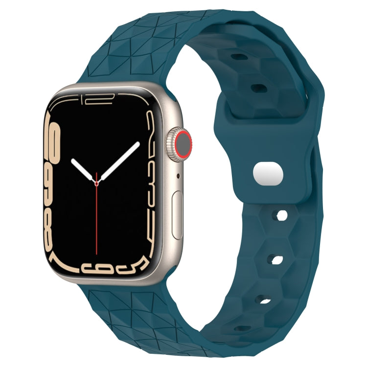 足球紋理矽膠錶帶，適用於 Apple Watch 7 41mm，適用於 Apple Watch 7 45mm，適用於 Apple Watch SE 40mm，適用於 Apple Watch SE 44mm