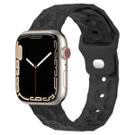 足球紋理矽膠錶帶，適用於 Apple Watch 7 41mm，適用於 Apple Watch 7 45mm，適用於 Apple Watch SE 40mm，適用於 Apple Watch SE 44mm