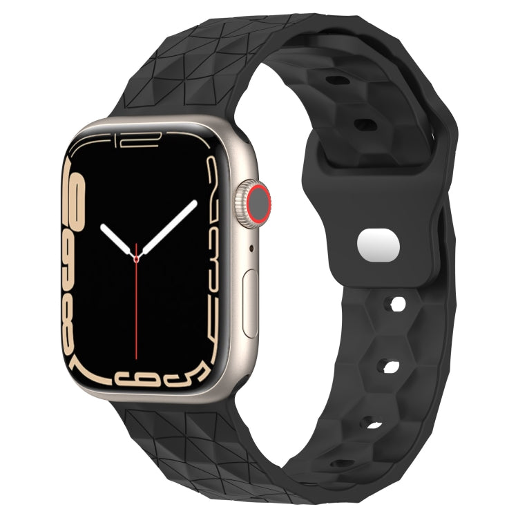 足球紋理矽膠錶帶，適用於 Apple Watch 7 41mm，適用於 Apple Watch 7 45mm，適用於 Apple Watch SE 40mm，適用於 Apple Watch SE 44mm