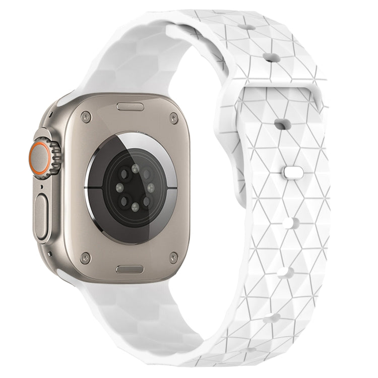 足球紋理矽膠錶帶，適用於 Apple Watch Ultra 2 49mm，適用於 Apple Watch 9 45mm，適用於 Apple Watch 9 41mm，適用於 Apple Watch Ultra 49mm