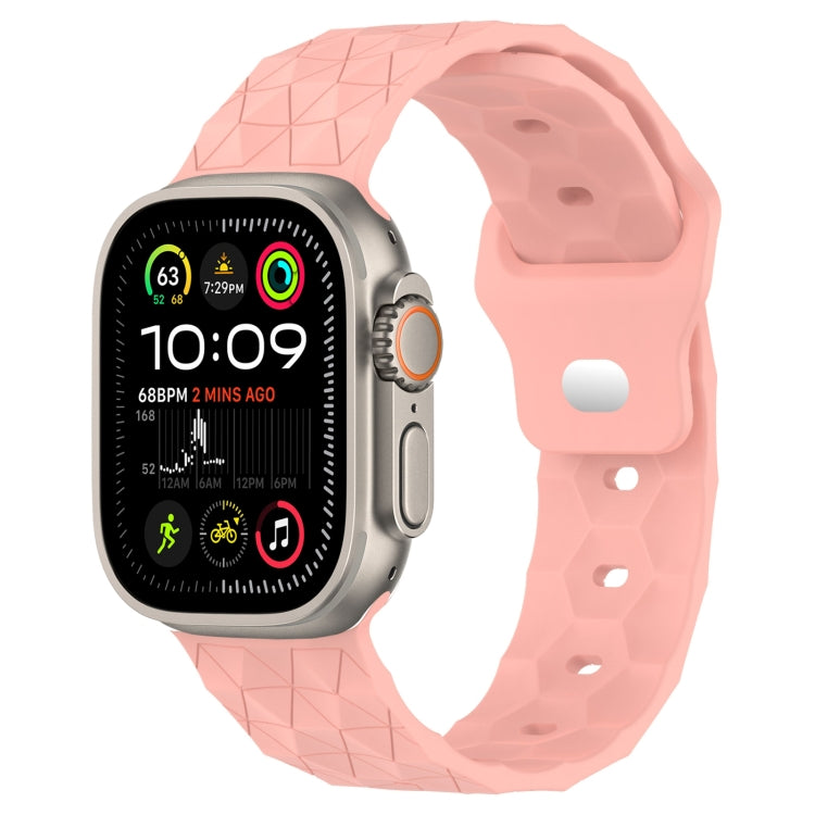 足球紋理矽膠錶帶，適用於 Apple Watch Ultra 2 49mm，適用於 Apple Watch 9 45mm，適用於 Apple Watch 9 41mm，適用於 Apple Watch Ultra 49mm