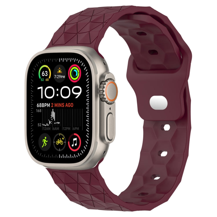 足球紋理矽膠錶帶，適用於 Apple Watch Ultra 2 49mm，適用於 Apple Watch 9 45mm，適用於 Apple Watch 9 41mm，適用於 Apple Watch Ultra 49mm