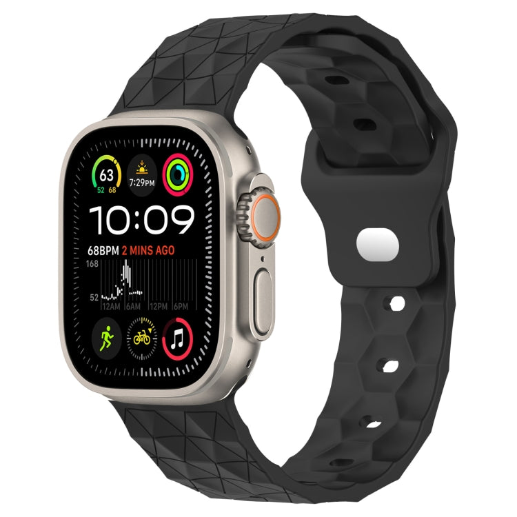 足球紋理矽膠錶帶，適用於 Apple Watch Ultra 2 49mm，適用於 Apple Watch 9 45mm，適用於 Apple Watch 9 41mm，適用於 Apple Watch Ultra 49mm