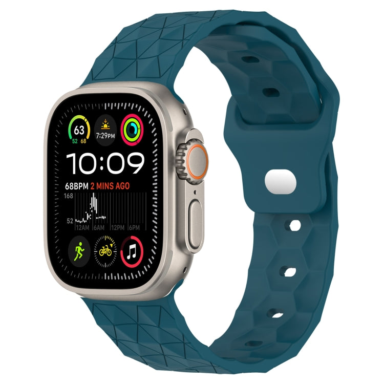 足球紋理矽膠錶帶，適用於 Apple Watch Ultra 2 49mm，適用於 Apple Watch 9 45mm，適用於 Apple Watch 9 41mm，適用於 Apple Watch Ultra 49mm
