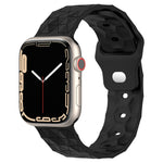 足球紋理矽膠錶帶，適用於 Apple Watch Ultra 2 49mm，適用於 Apple Watch 9 45mm，適用於 Apple Watch 9 41mm，適用於 Apple Watch Ultra 49mm