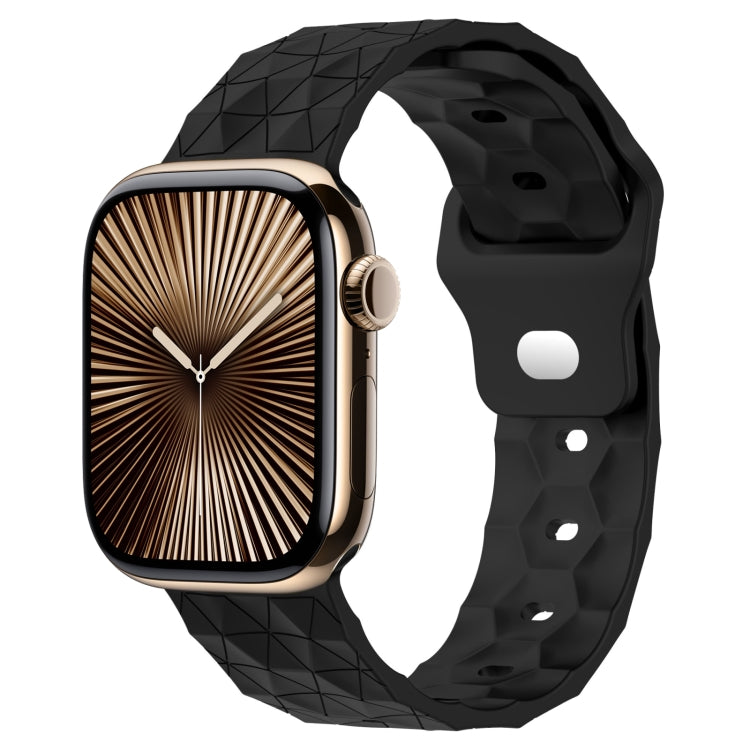 足球紋理矽膠錶帶，適用於 Apple Watch Series 10 46mm，適用於 Apple Watch Series 10 42mm，適用於 Apple Watch SE 2023 44mm，適用於 Apple Watch SE 2023 40mm