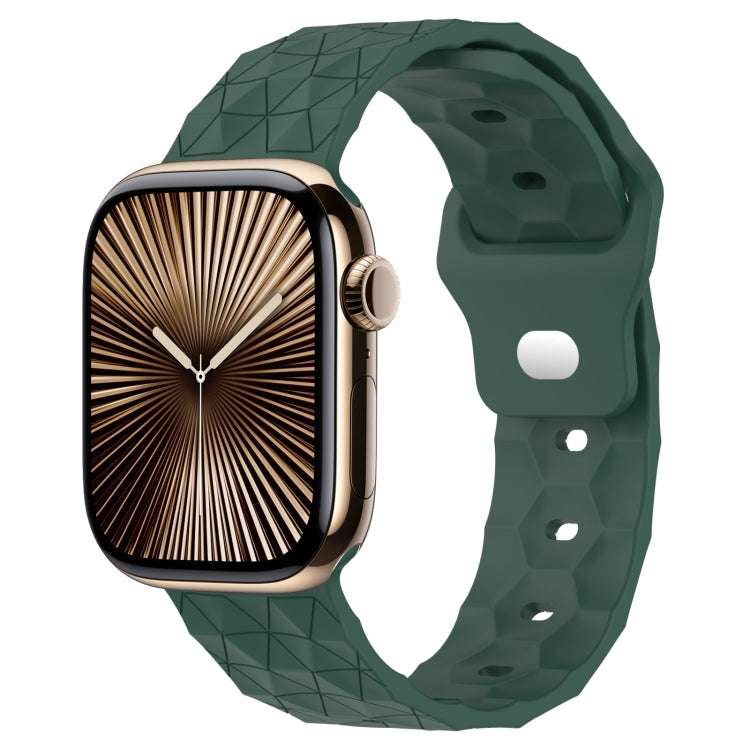 足球紋理矽膠錶帶，適用於 Apple Watch Series 10 46mm，適用於 Apple Watch Series 10 42mm，適用於 Apple Watch SE 2023 44mm，適用於 Apple Watch SE 2023 40mm
