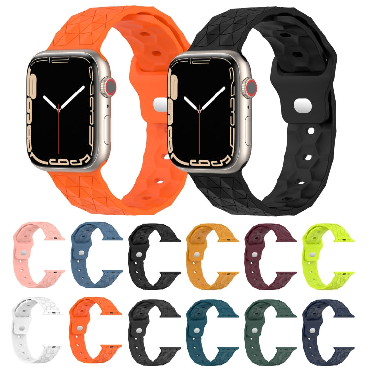 足球紋理矽膠錶帶，適用於 Apple Watch 4 44mm，適用於 Apple Watch 4 40mm，適用於 Apple Watch 3 38mm，適用於 Apple Watch 3 42mm