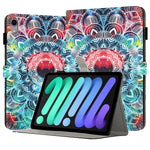 彩繪皮革智慧平板保護套，適用於 iPad mini 6 / mini 2024，適用於 iPad Pro 11 2022 / 2021 / 2020，適用於 iPad 第十代 10.9 2022，適用於 iPad 10.2 2021 / 2020，適用於 iPad mini 5 / 4 / 3 / 2 / 1，適用於 iPad Air / Air 2 / 9.7 2017 / 2018