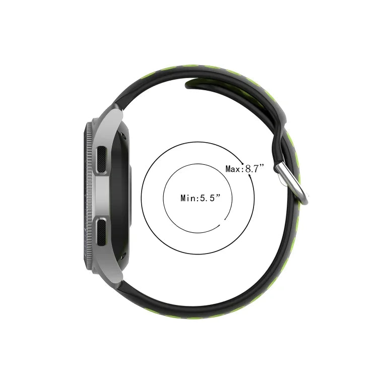 通用運動雙色矽膠替換腕帶，適用於 Samsung Galaxy Watch 46mm / Gear S3，適用於華為 Watch GT2 / Honor Magic Watch 2 46mm