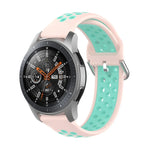 通用運動雙色矽膠替換腕帶，適用於 Samsung Galaxy Watch 46mm / Gear S3，適用於華為 Watch GT2 / Honor Magic Watch 2 46mm