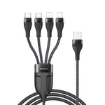 YESIDO CA111 1.2米 4A USB 轉雙 Type-C + 雙 8 Pin 充電線，CA111