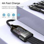 YESIDO CA111 1.2米 4A USB 轉雙 Type-C + 雙 8 Pin 充電線，CA111