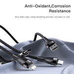 YESIDO CA111 1.2米 4A USB 轉雙 Type-C + 雙 8 Pin 充電線，CA111