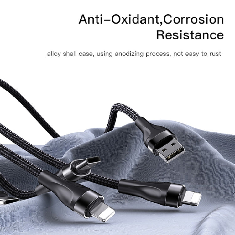 YESIDO CA111 1.2米 4A USB 轉雙 Type-C + 雙 8 Pin 充電線，CA111