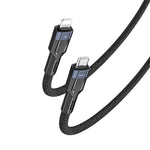 YESIDO CA107 1.2米 2.4A USB-C / Type-C 轉 8 Pin OD0.6 充電數據線，CA107