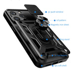 滑動鏡頭蓋設計TPU+PC手機殼，適用於iPhone 16 Pro，iPhone 16 Plus，iPhone 16，iPhone 15 Pro