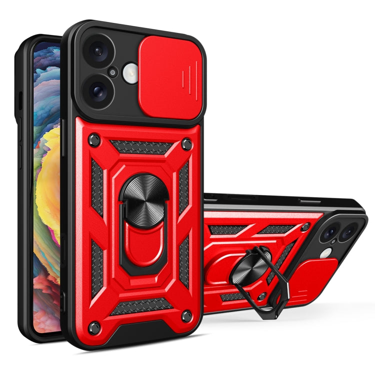滑動鏡頭蓋設計TPU+PC手機殼，適用於iPhone 16 Pro，iPhone 16 Plus，iPhone 16，iPhone 15 Pro