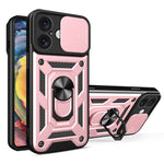 滑動鏡頭蓋設計TPU+PC手機殼，適用於iPhone 16 Pro，iPhone 16 Plus，iPhone 16，iPhone 15 Pro