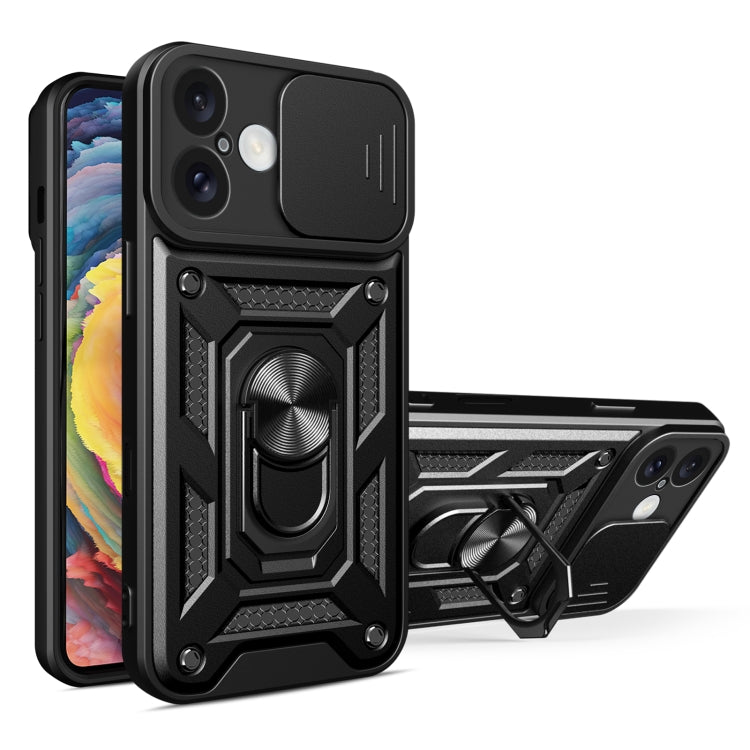 滑動鏡頭蓋設計TPU+PC手機殼，適用於iPhone 16 Pro，iPhone 16 Plus，iPhone 16，iPhone 15 Pro