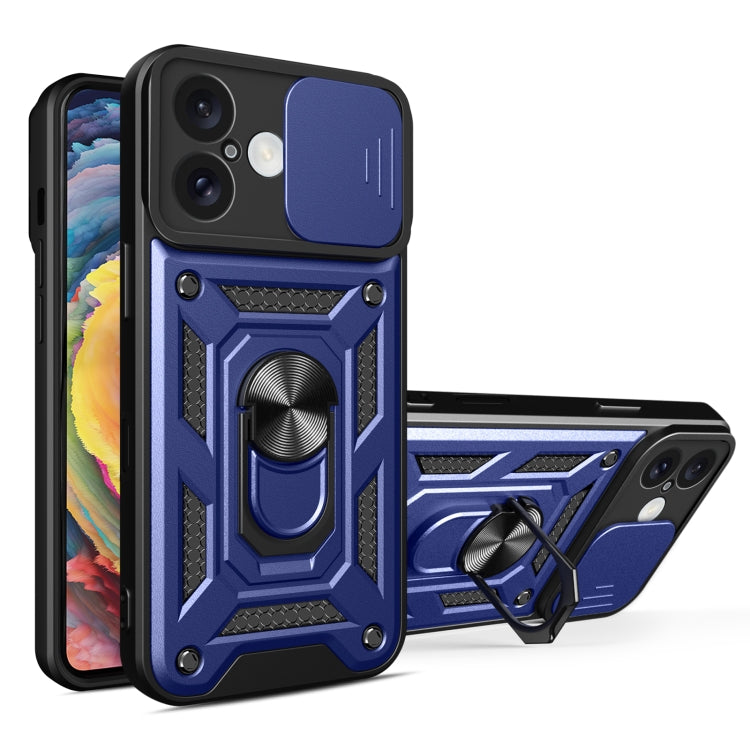 滑動鏡頭蓋設計TPU+PC手機殼，適用於iPhone 16 Pro，iPhone 16 Plus，iPhone 16，iPhone 15 Pro