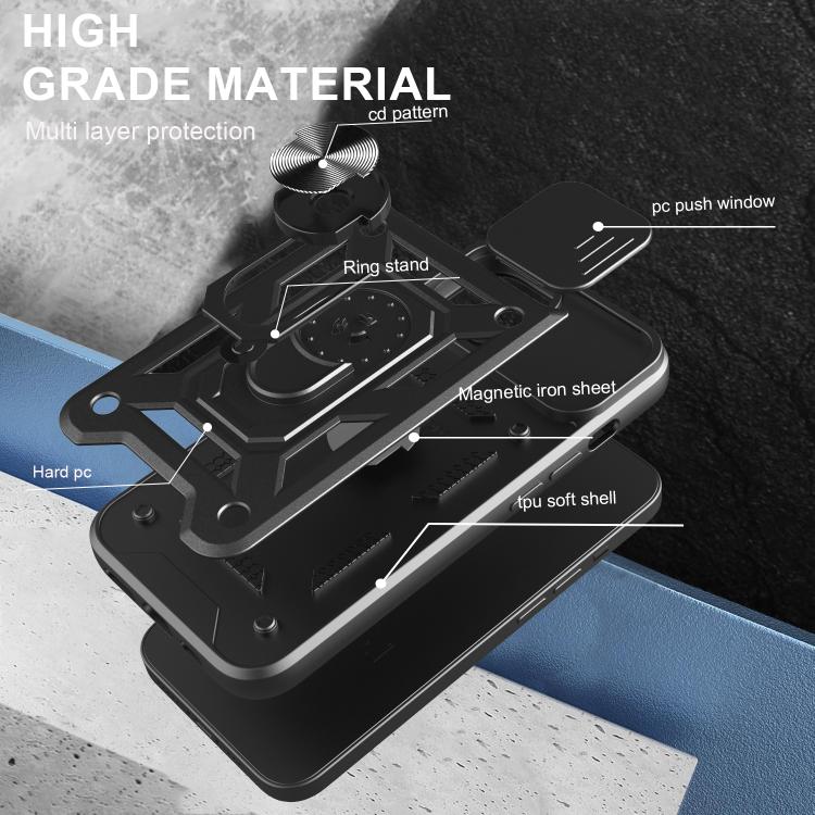 滑動鏡頭蓋設計TPU+PC手機殼，適用於iPhone 17e / 16e，iPhone 17 Pro Max，iPhone 17 Pro，iPhone 17，iPhone Air，iPhone 16 Pro Max