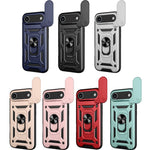 滑動鏡頭蓋設計TPU+PC手機殼，適用於iPhone 16 Pro，iPhone 16 Plus，iPhone 16，iPhone 15 Pro