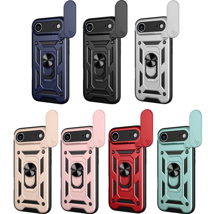 滑動鏡頭蓋設計TPU+PC手機殼，適用於iPhone 16 Pro，iPhone 16 Plus，iPhone 16，iPhone 15 Pro