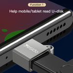 Yesido GS08 Type-C 轉 USB 3.0 OTG 迷你連接器轉接器，附鑰匙圈