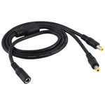 5.5 x 2.5mm 一分二母頭轉公頭直流電源分接器轉接線，線長：70cm