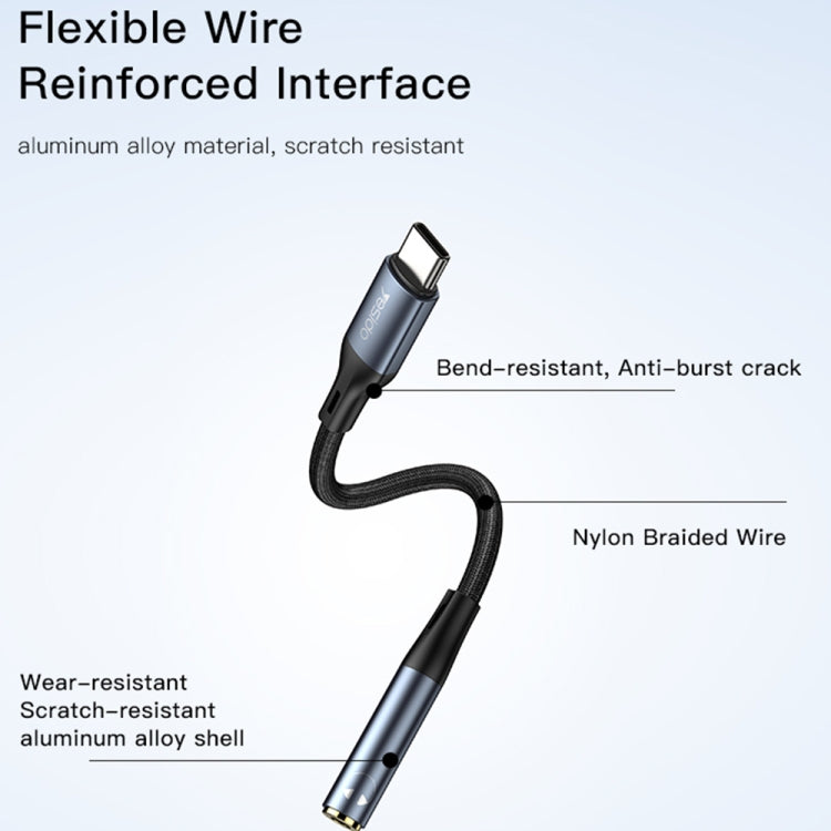 Yesido YAU38 Type-C 轉 3.5mm 母音頻轉接器，YAU38