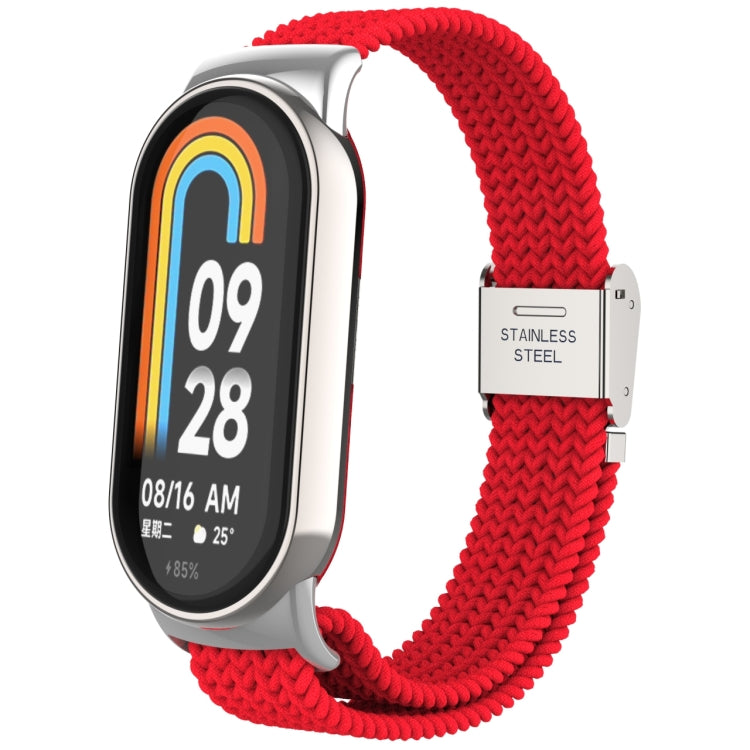 Metal Head + Adjustable Nylon Braided Steel Buckle Watch Band, For Xiaomi Mi Band 8