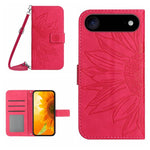 Skin Feel Sun Flower Embossed Flip Leather Phone Case with Lanyard, For iPhone Air, For iPhone 16 Pro Max, For iPhone 16 Pro, For iPhone 16 Plus