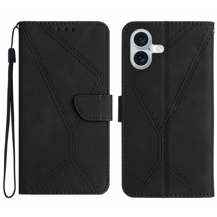 縫線壓紋皮革手機殼，適用於 iPhone 17e / 16e，適用於 iPhone 17 Pro Max，適用於 iPhone 17 Pro，適用於 iPhone 17，適用於 iPhone Air，適用於 iPhone 16 Pro Max，適用於 iPhone 16 Pro，適用於 iPhone 16 Plus