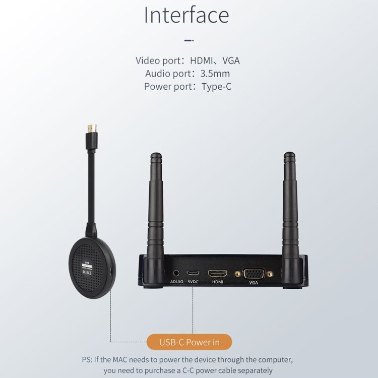 Measy UHD200 無線 HDMI 發射接收器，傳輸距離：100米，無線發射接收器 100米