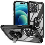 TPU + PC 鏡頭保護手機殼附指環支架，適用於 iPhone 17e / 16e、iPhone 17 Pro Max、iPhone 17、iPhone Air、iPhone 16 Pro Max、iPhone 16 Pro、iPhone 16 Plus、iPhone 16、iPhone 15 Pro Max