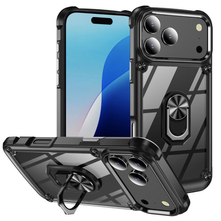 TPU + PC 鏡頭保護手機殼附指環支架，適用於 iPhone 17e / 16e、iPhone 17 Pro Max、iPhone 17、iPhone Air、iPhone 16 Pro Max、iPhone 16 Pro、iPhone 16 Plus、iPhone 16、iPhone 15 Pro Max