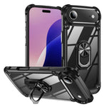TPU + PC 鏡頭保護手機殼附指環支架，適用於 iPhone 17e / 16e、iPhone 17 Pro Max、iPhone 17、iPhone Air、iPhone 16 Pro Max、iPhone 16 Pro、iPhone 16 Plus、iPhone 16、iPhone 15 Pro Max