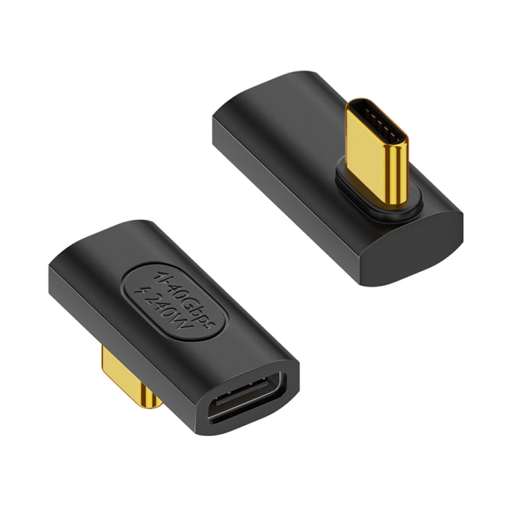 40Gbps 240W USB-C / Type-C 母頭轉 USB-C / Type-C 公頭中彎轉接器, 中彎轉接器