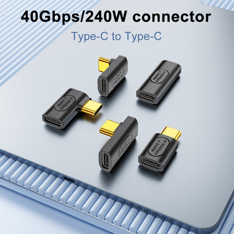 40Gbps 240W USB-C / Type-C 母頭轉 USB-C / Type-C 公頭中彎轉接器, 中彎轉接器