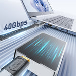 40Gbps 240W USB-C / Type-C 母頭轉 USB-C / Type-C 公頭中彎轉接器, 中彎轉接器